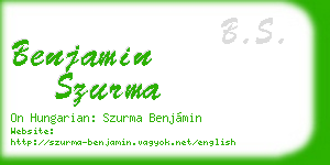 benjamin szurma business card