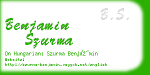 benjamin szurma business card
